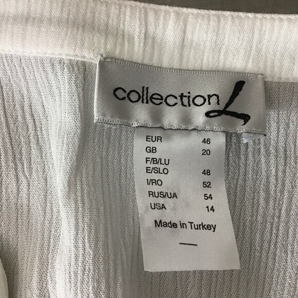 Collection L Rolled Short Sleeve Gauzy Viscose Popover Top 14 - Picture 4 of 7